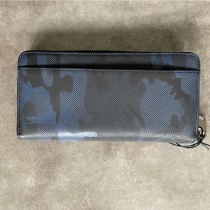 Jack Spade Leather Wallet Camo Dot Black/Dark Navy